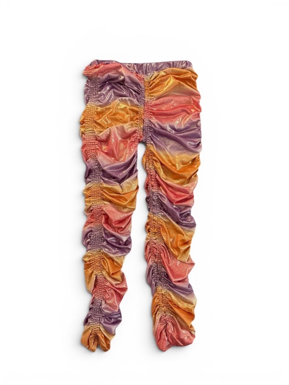 Rainbow Ruched Gradient Leggings Tie Dye Scrunch Stretch Pants Statement